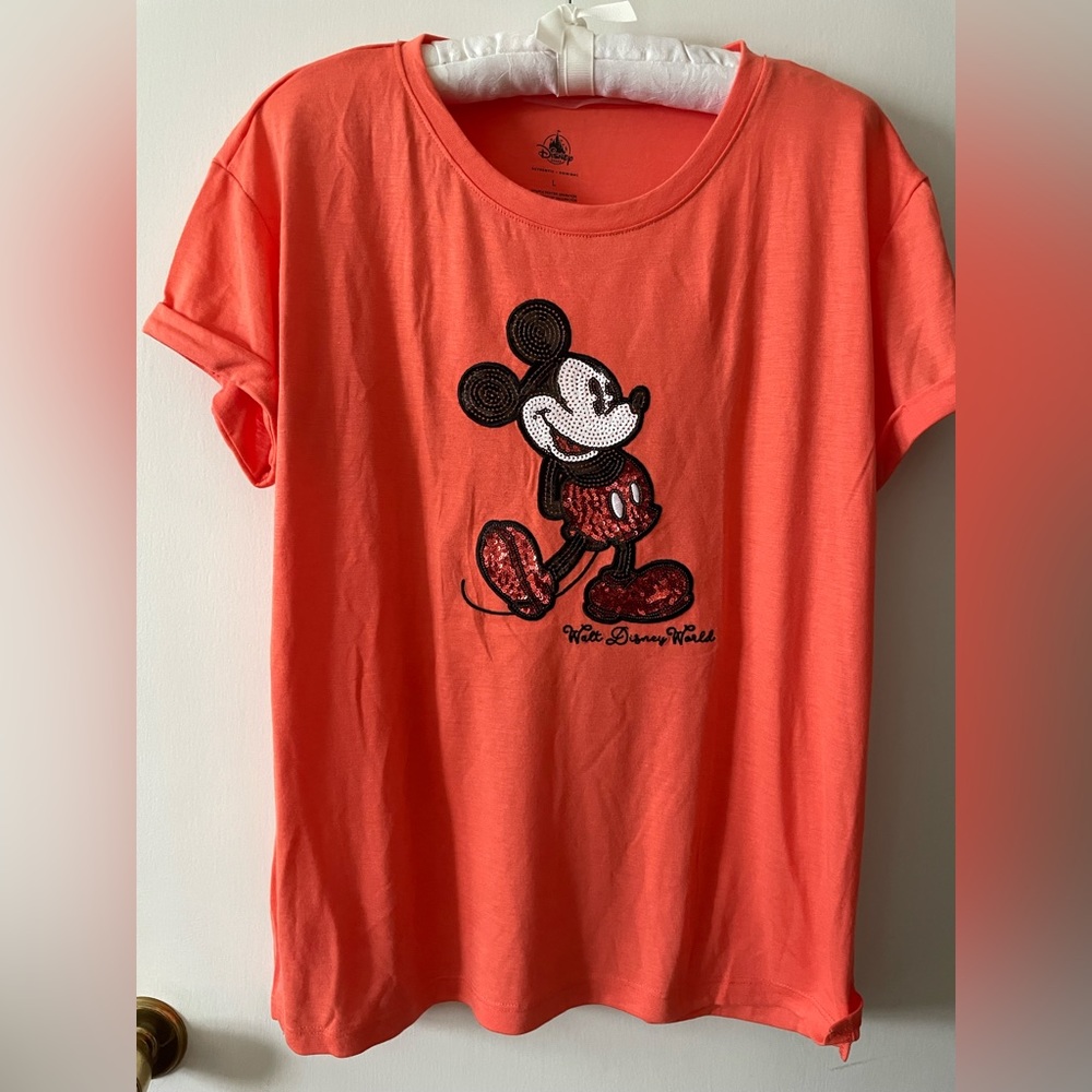 Authentic Disney Parks Mickey sequins shirt NWT